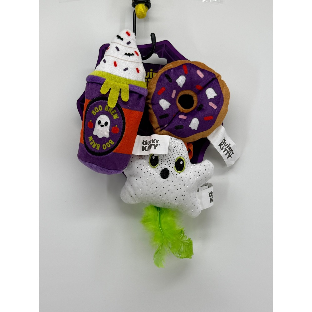 Quirky Kitty Boo Brew 3PK Halloween Cat Toys Catnip Ghost Donut Coffee 17264